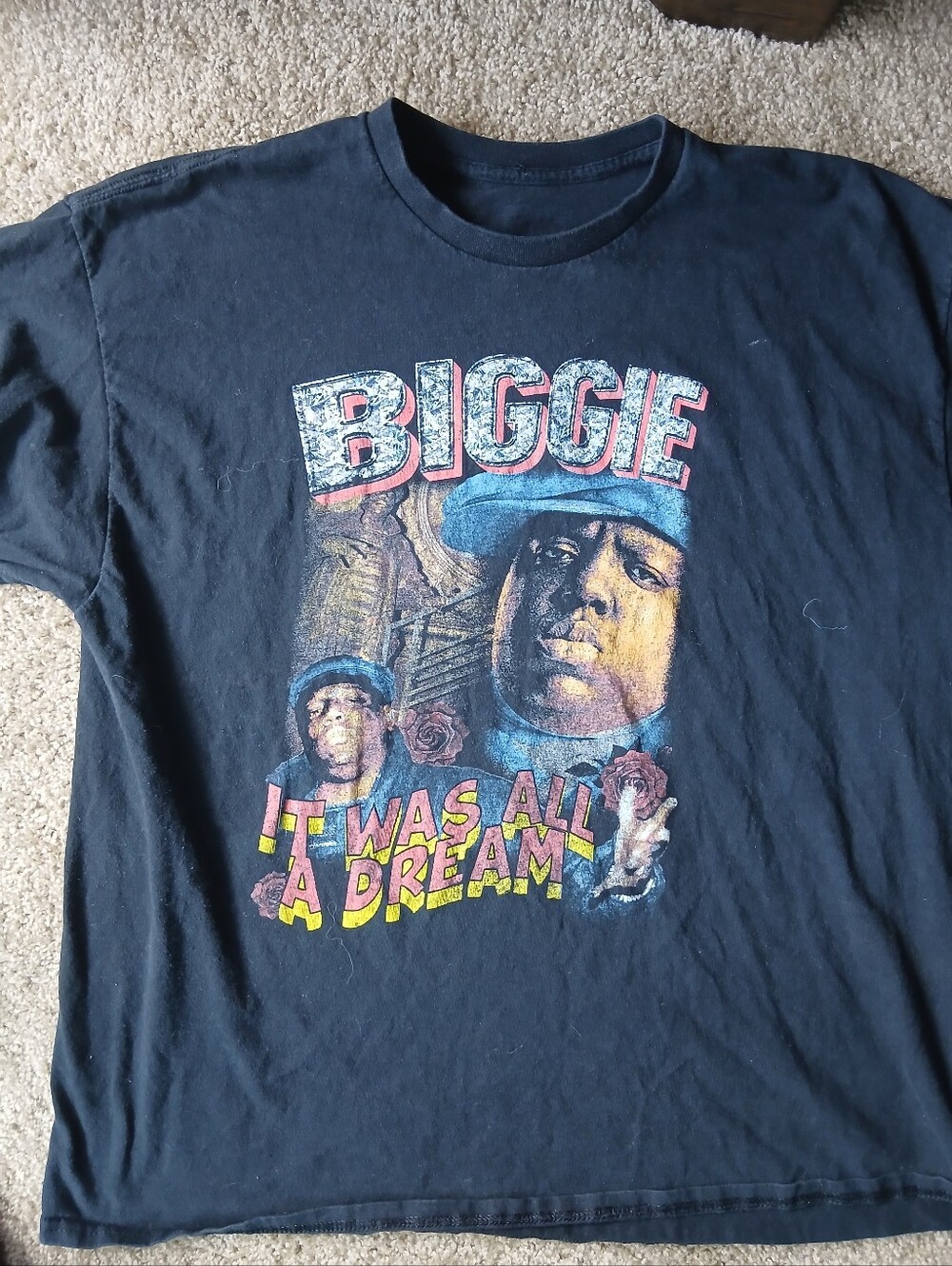 Vintage BIGGIE 'It Was All A Dream' Graphic Tee - Black